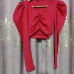 Women's Crop Top Full Hata half body (Red)