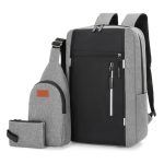 Women Fashion backpack soft leather multi-functional bag Polyester large capacity computer backpack - Image 2