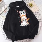 New lovely design for girls winter hoodies women cat hoodies